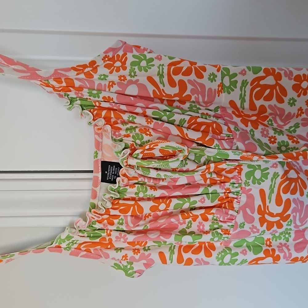 Retro pattern slip dress